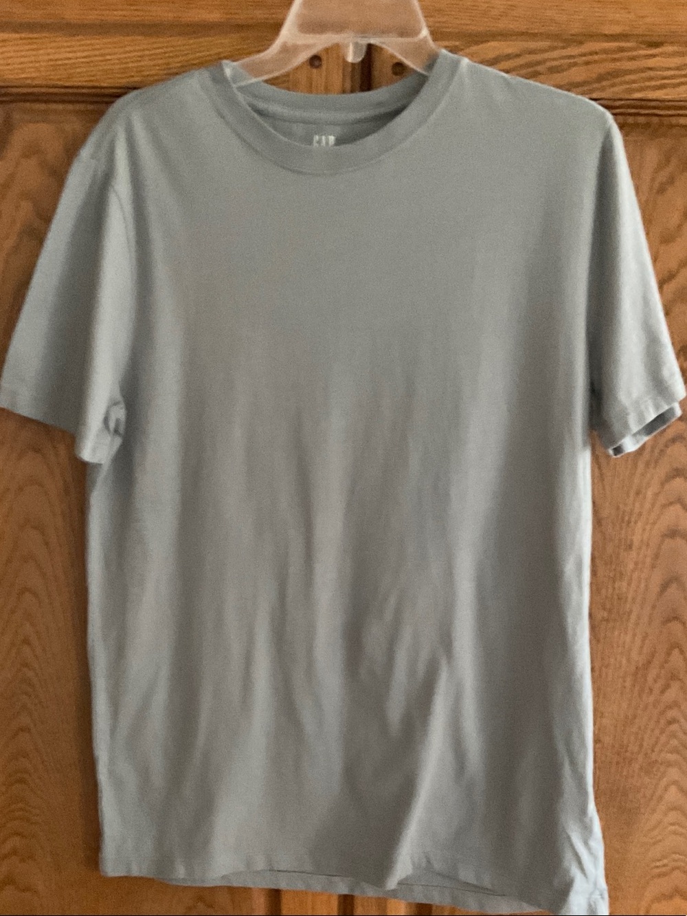 GAP Men’s Short-Sleeve Crew Tee — Light Blue Gray
